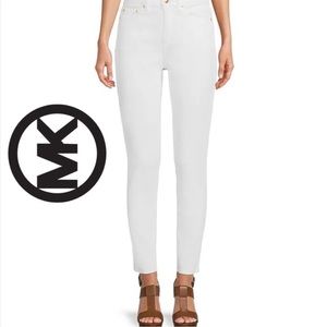 Michael Kors White Denim Mid Waisted Ankle Skinny Jeans 14P